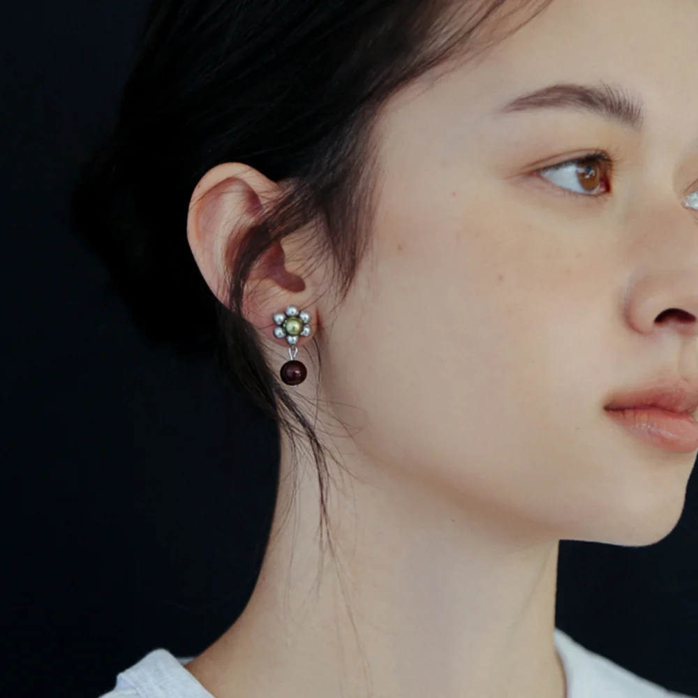 Tin tin dangle earrings, STEEL
