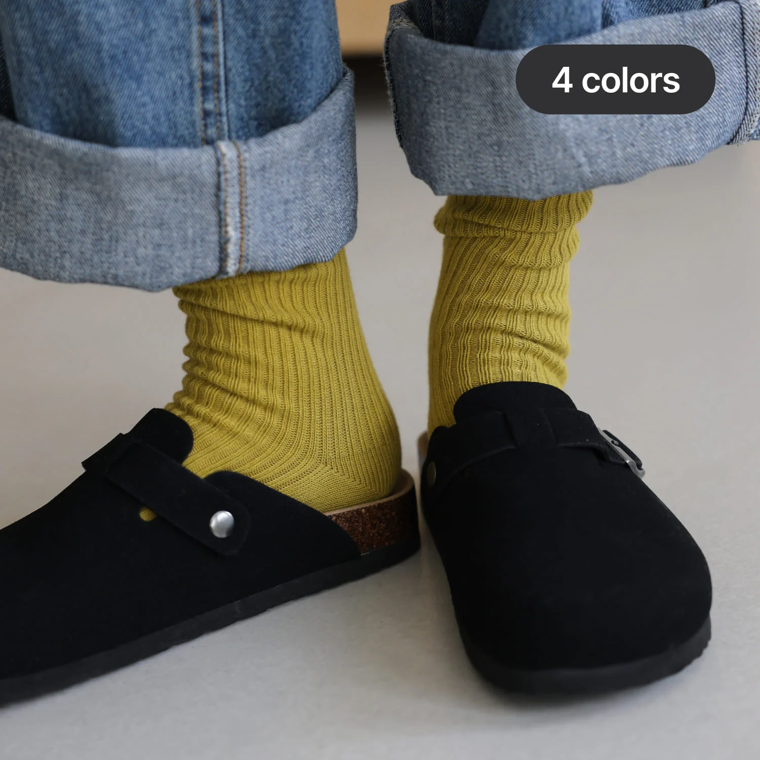 cotton rib socks (4colors)