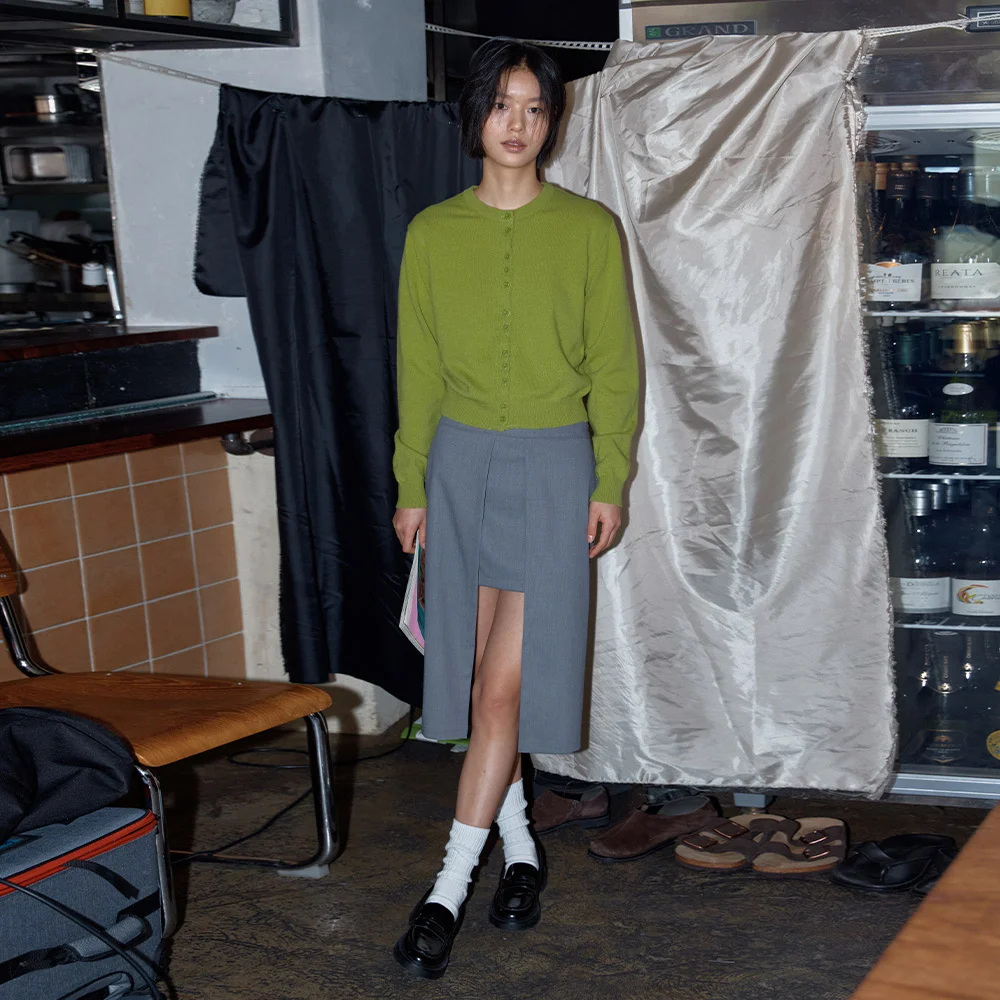 unbal wrap skirt - grey