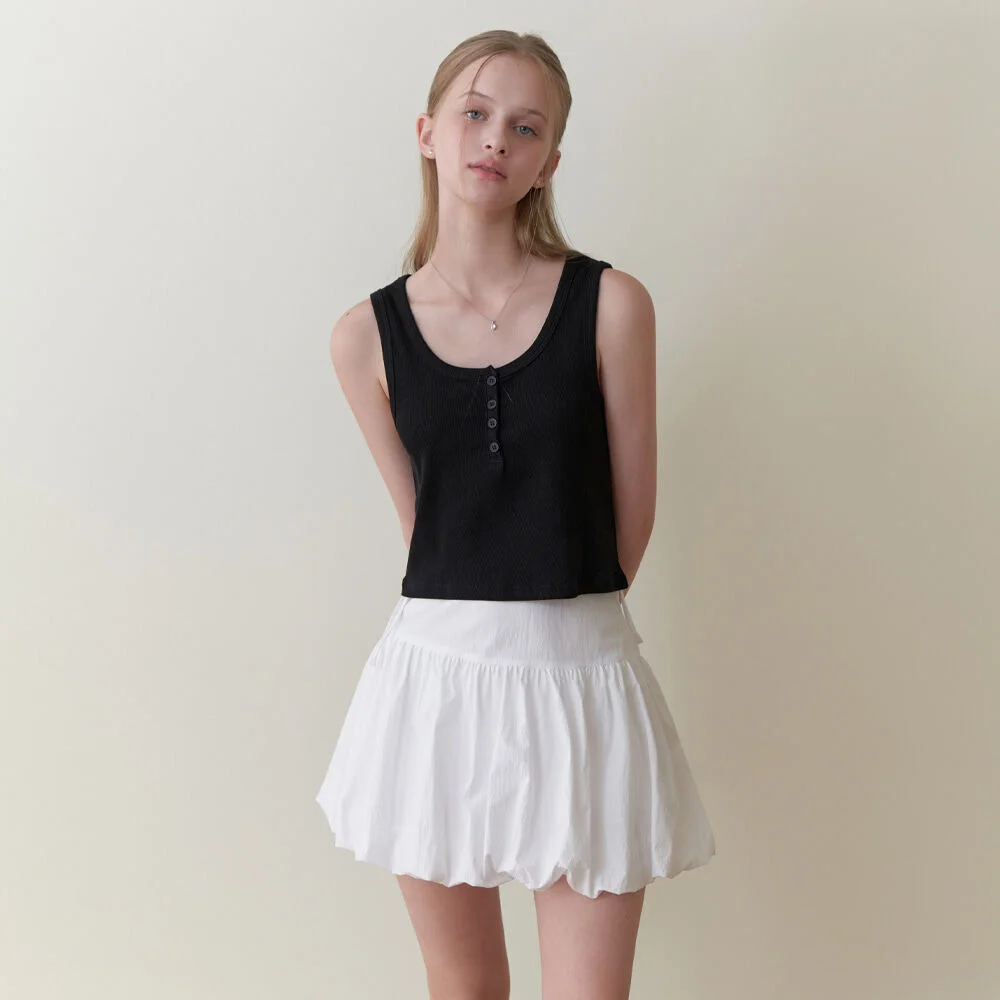 Fizz button sleeveless (black)