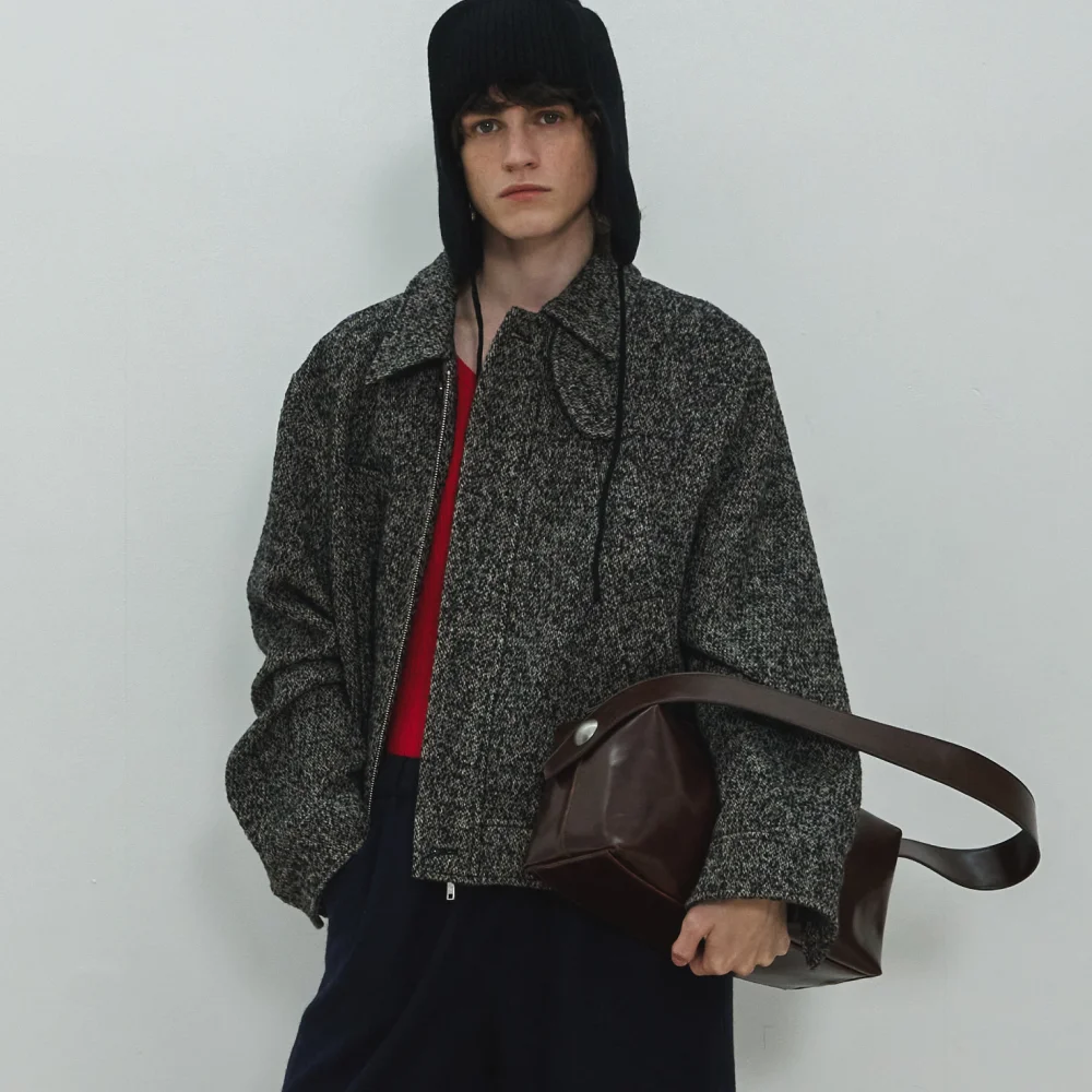 UNISEX, 4 Pocket Wool Blouson / Charcoal