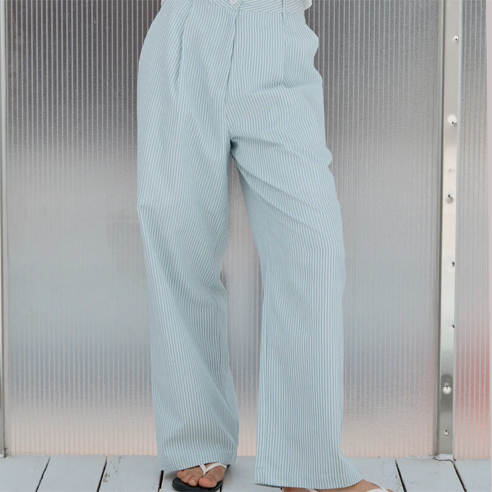 Soft Stripe Wide Pants_Sora