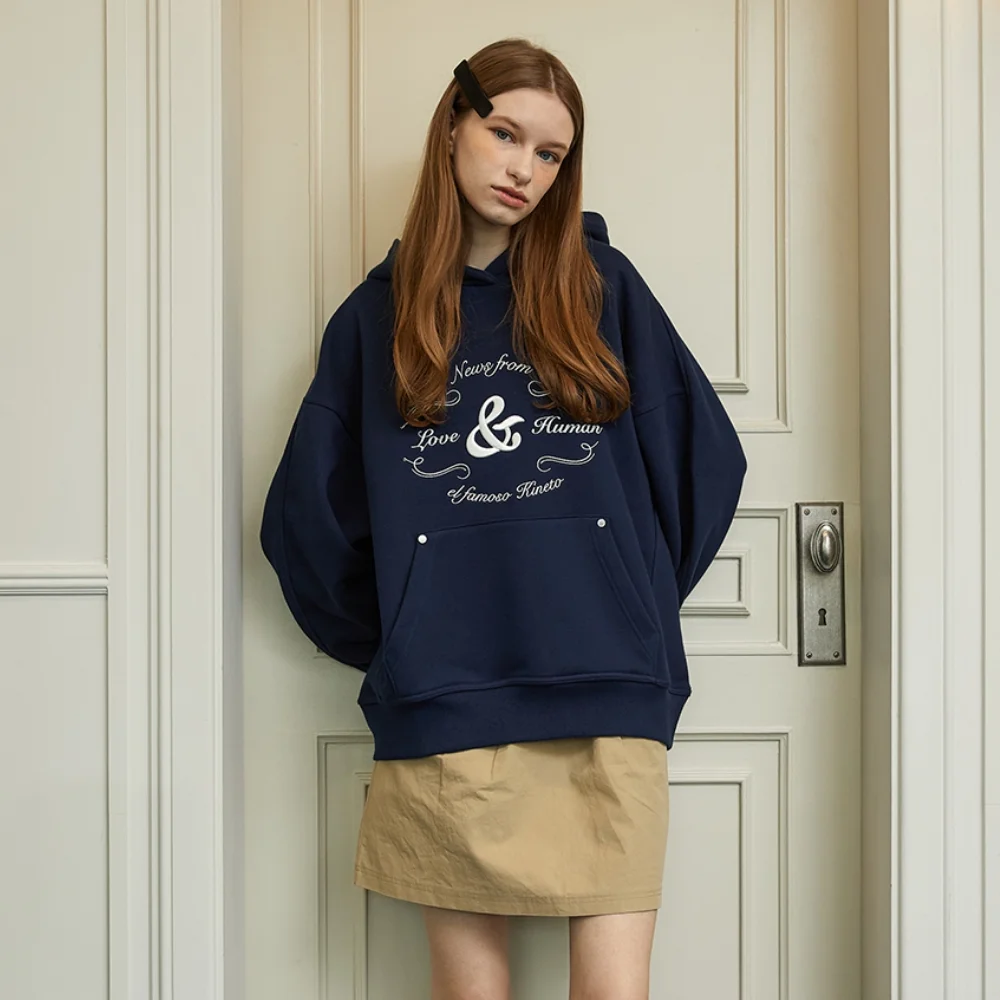 Classic Embroidery Hoodie_Classic Navy_W