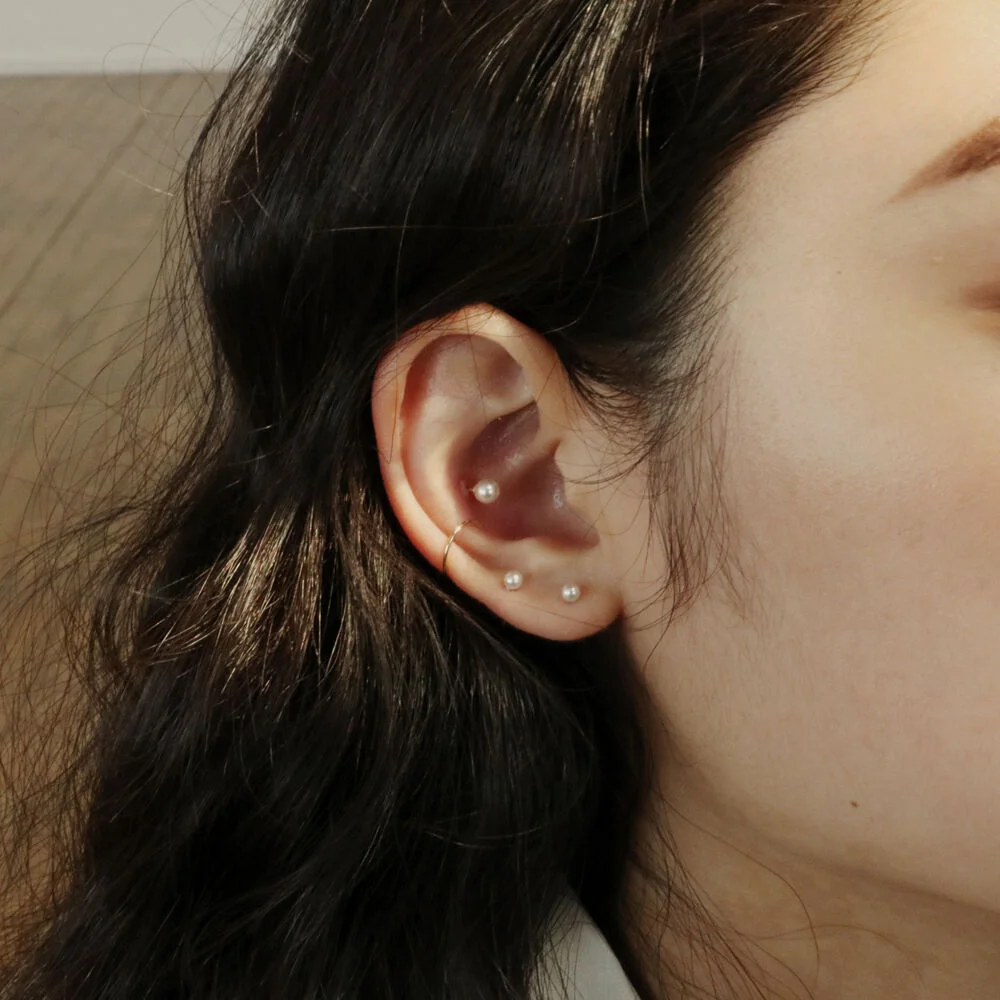 14K GOLD SWAROVSKI PEARL EARRING