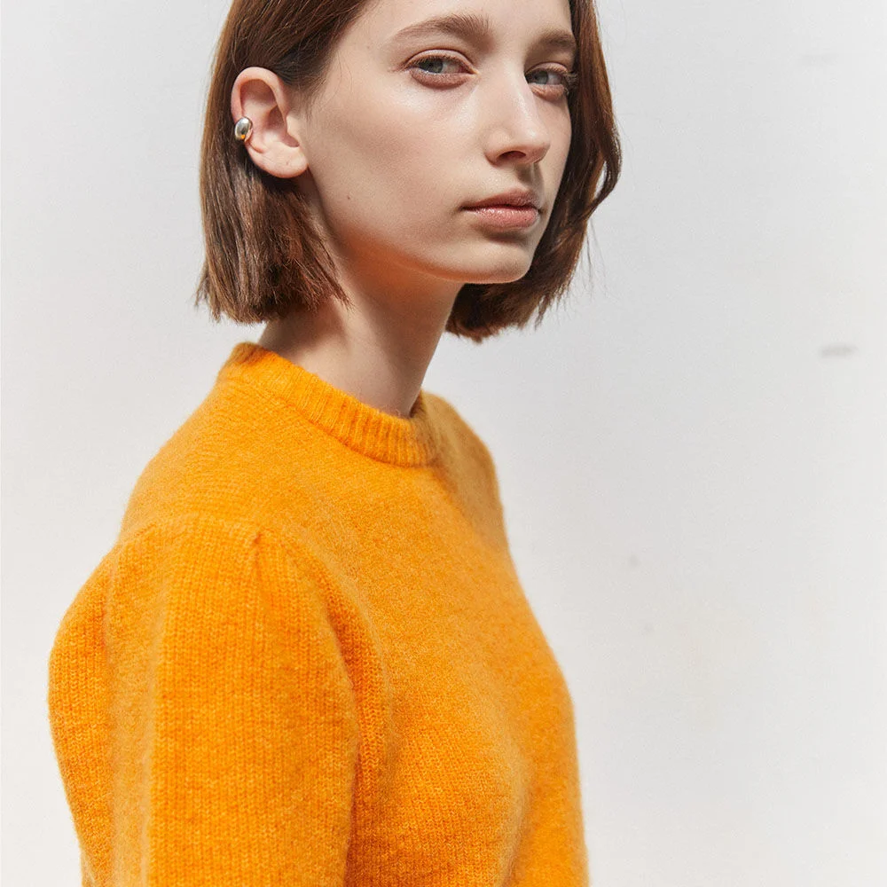HEBE_MOHAIR PULLOVER_ORANGE