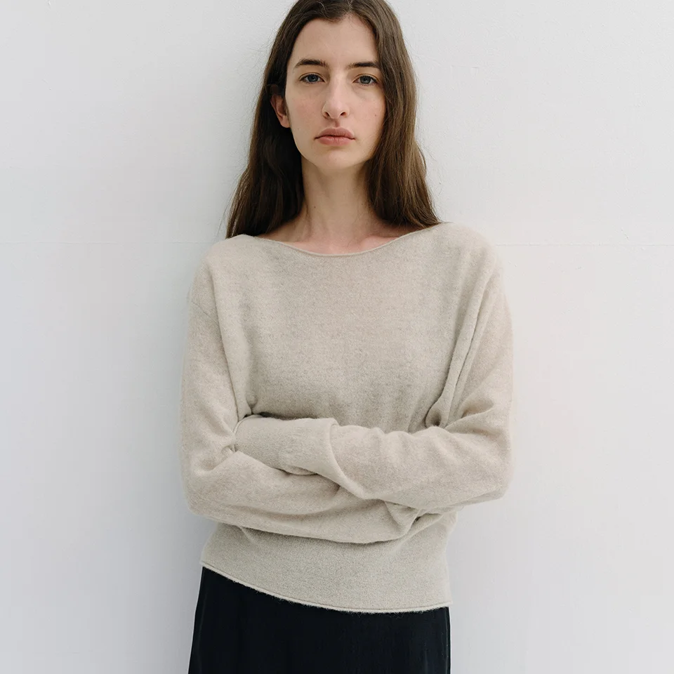 extra fine baby alpaca pullover (oatmeal)