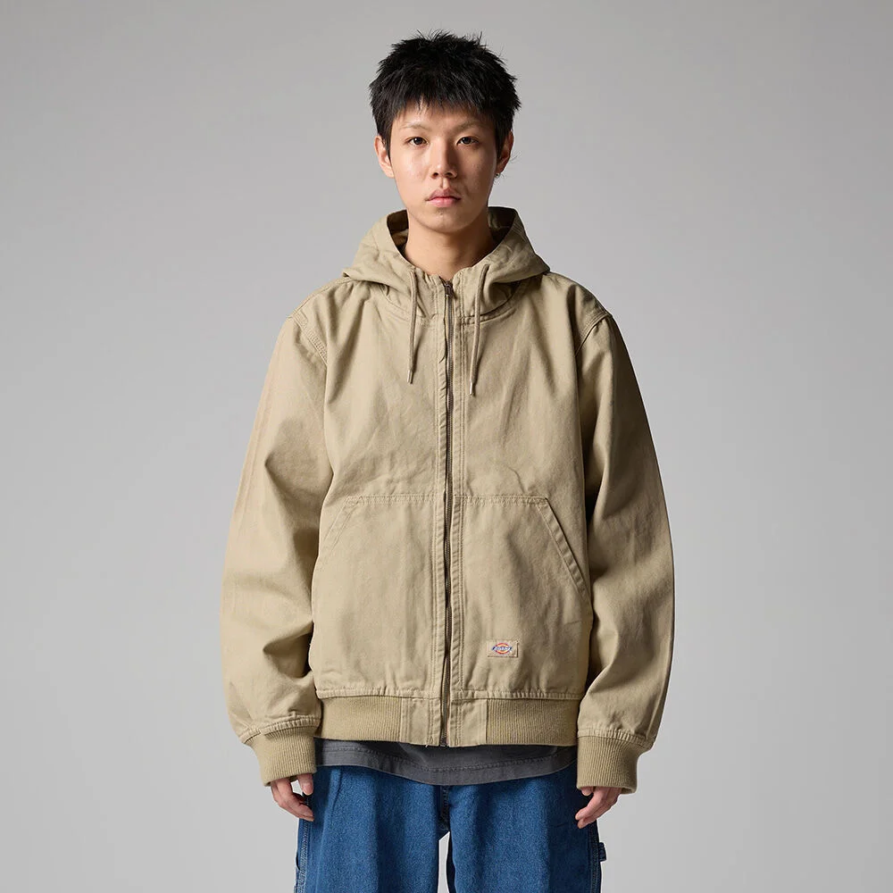 帆布 帆布 連帽衫 拉鏈 外套 Desert Sand