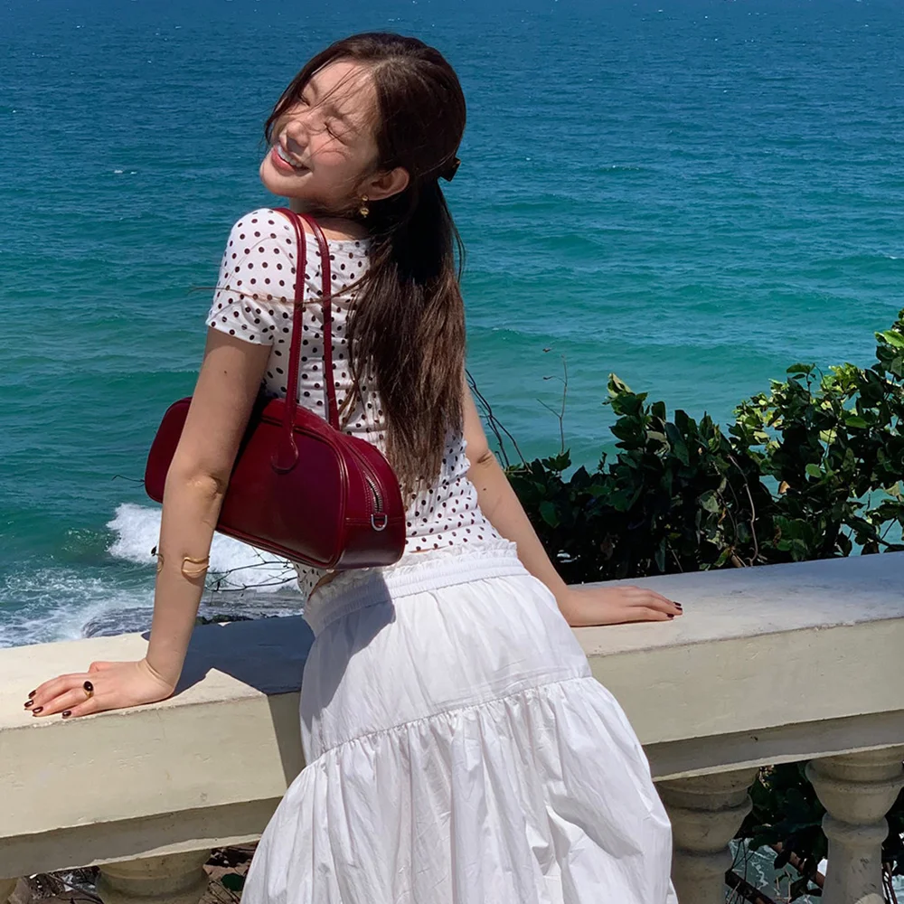 Chouetties by LUCKY CHOUETTE Waist String Long Skirt (white) LAKAX25600WHX