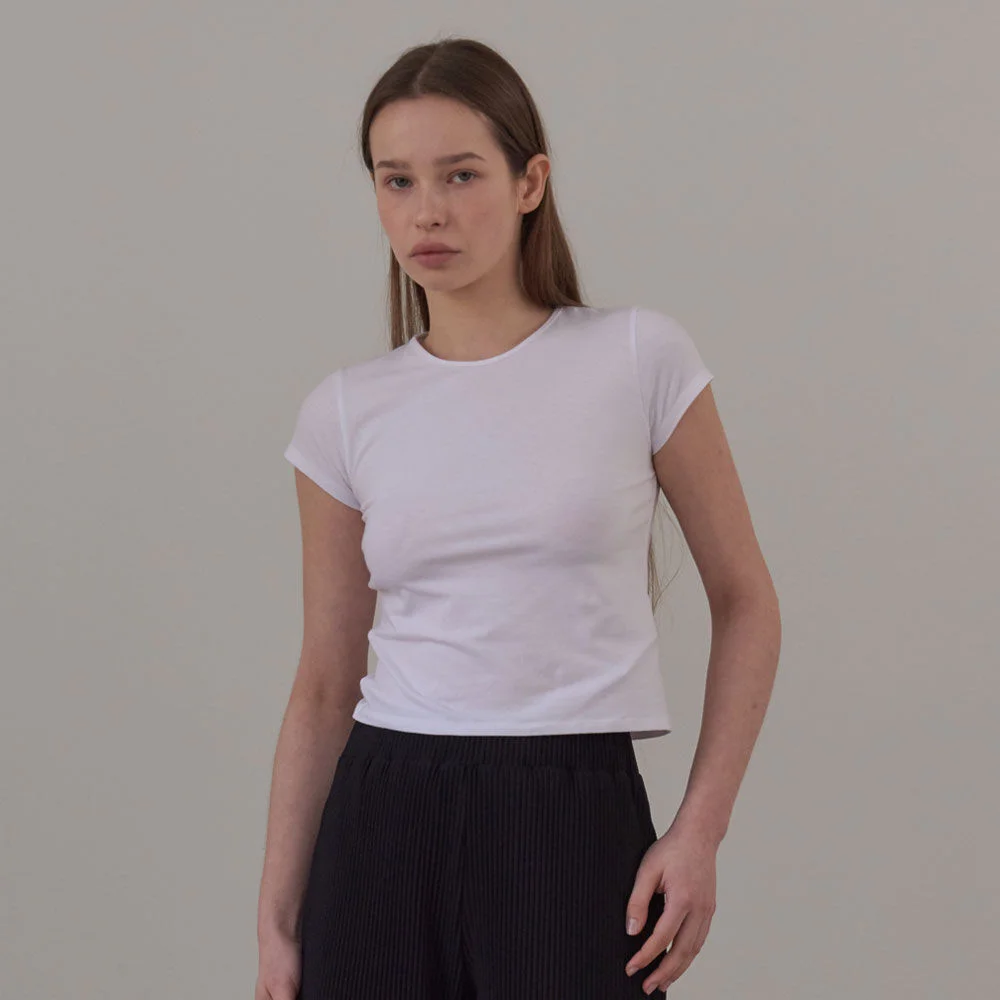 Cap Sleeve T-Shirts (White)
