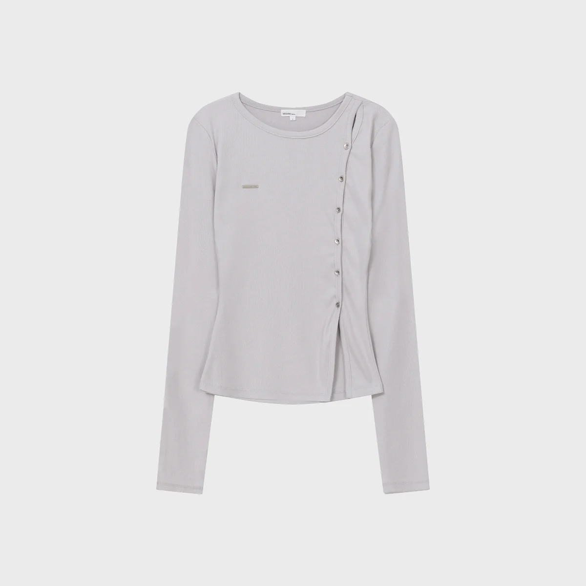 Unbalanced button long sleeves LIGHT GREY