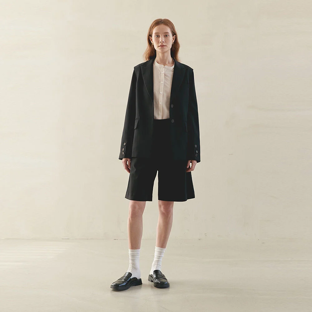 DIAGONAL DART JACKET(moat black)