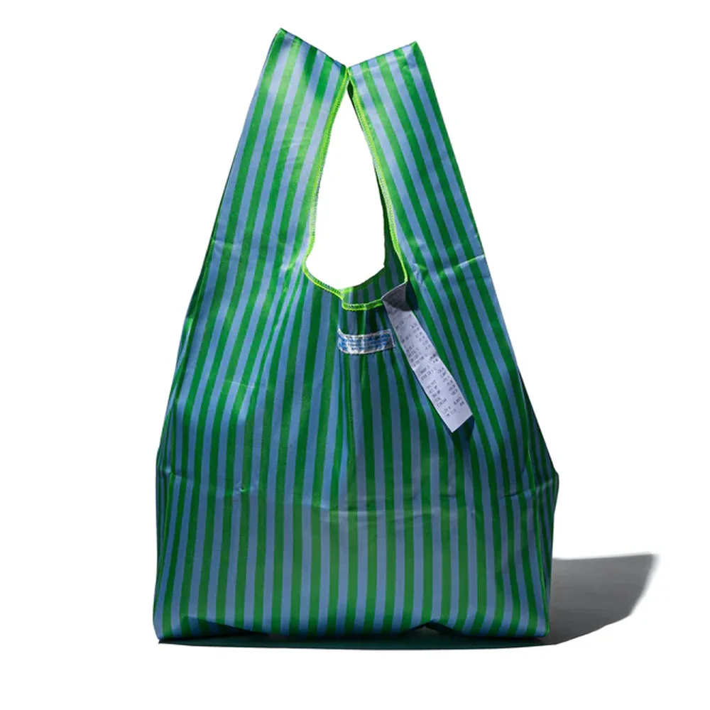 SCHOOL TIE FABRIC BAG / Green x Light Blue