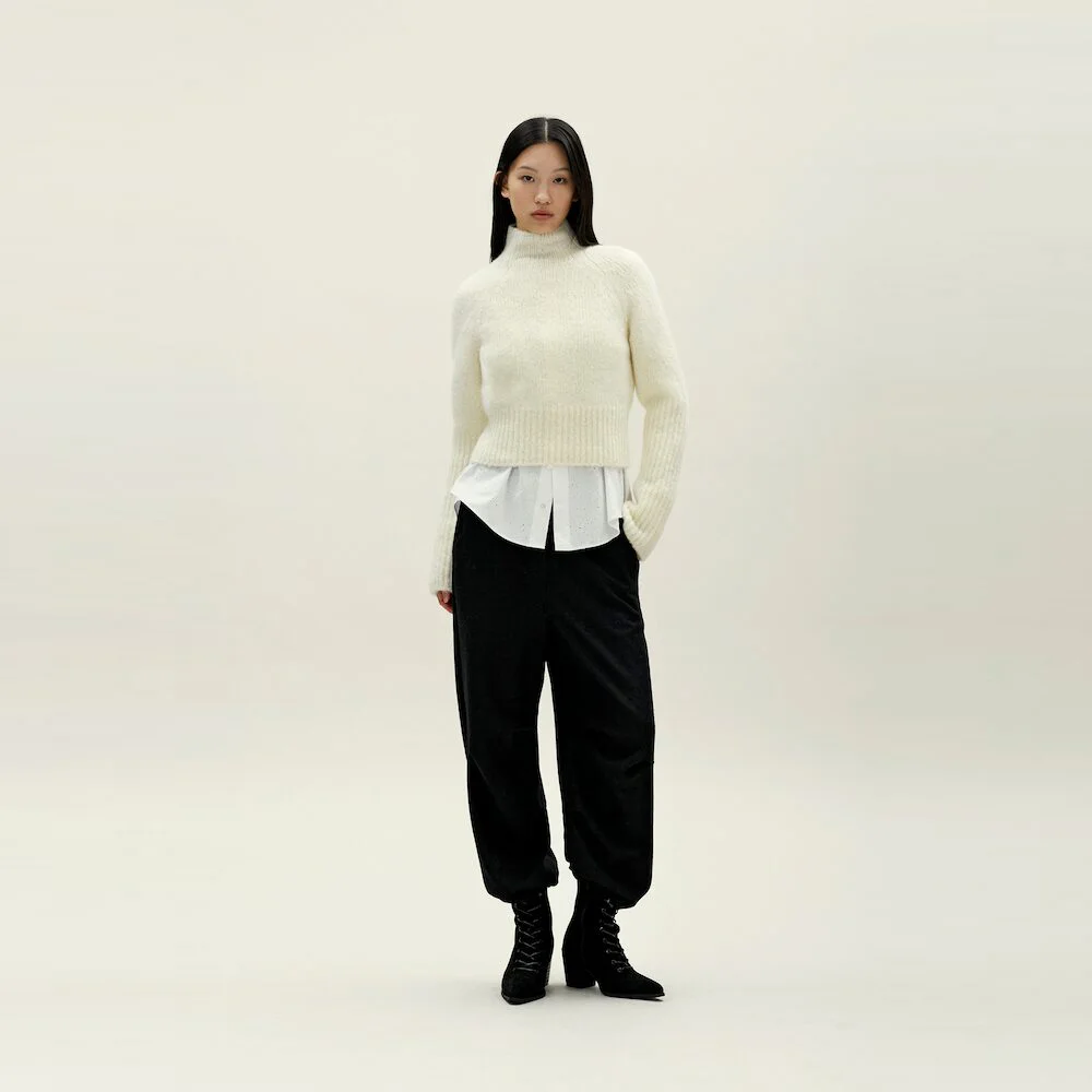 Classic Half Neck Pullover Ivory (AG5X51A010)