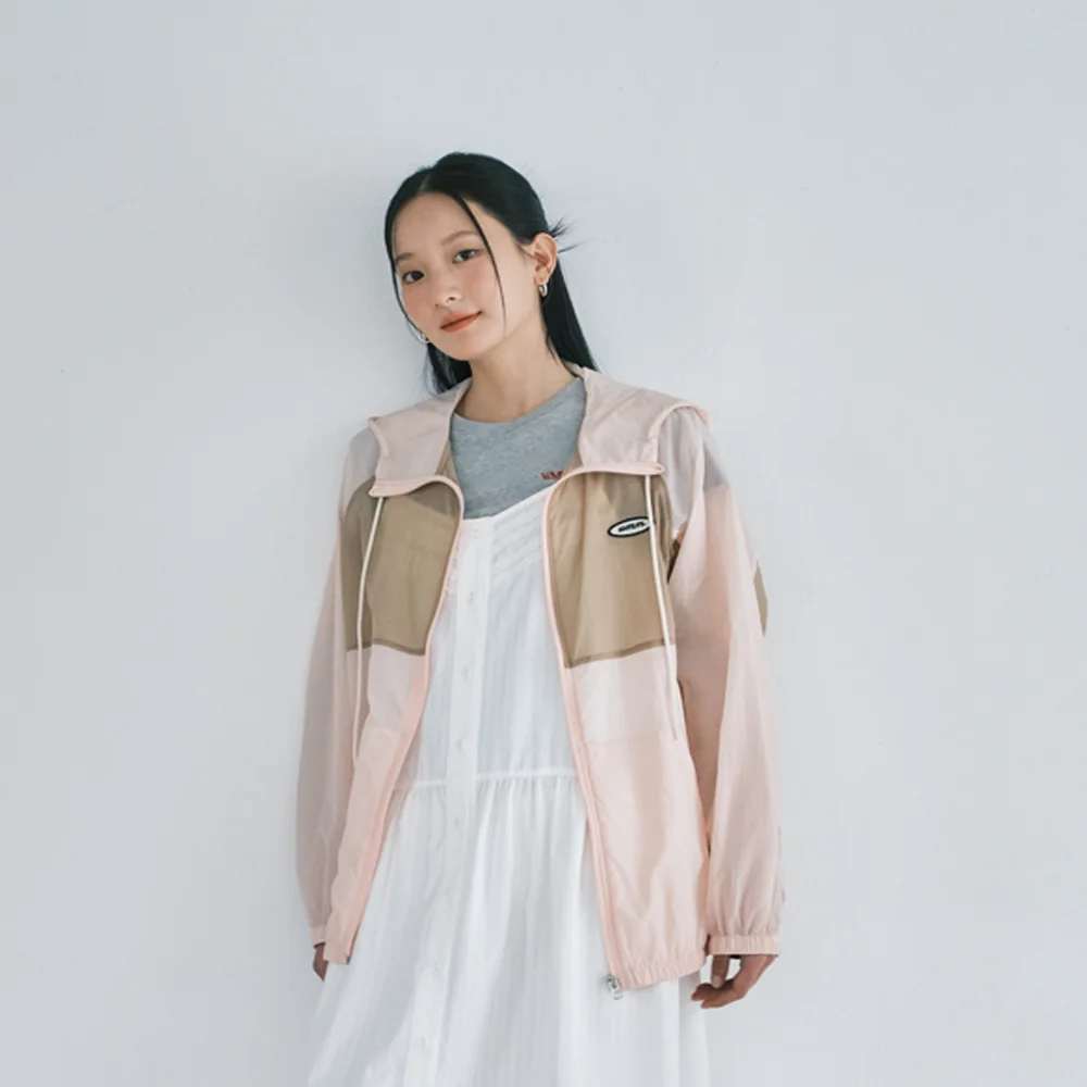 COLOR BLOCK WINDBREAKER JUMPER_PINK