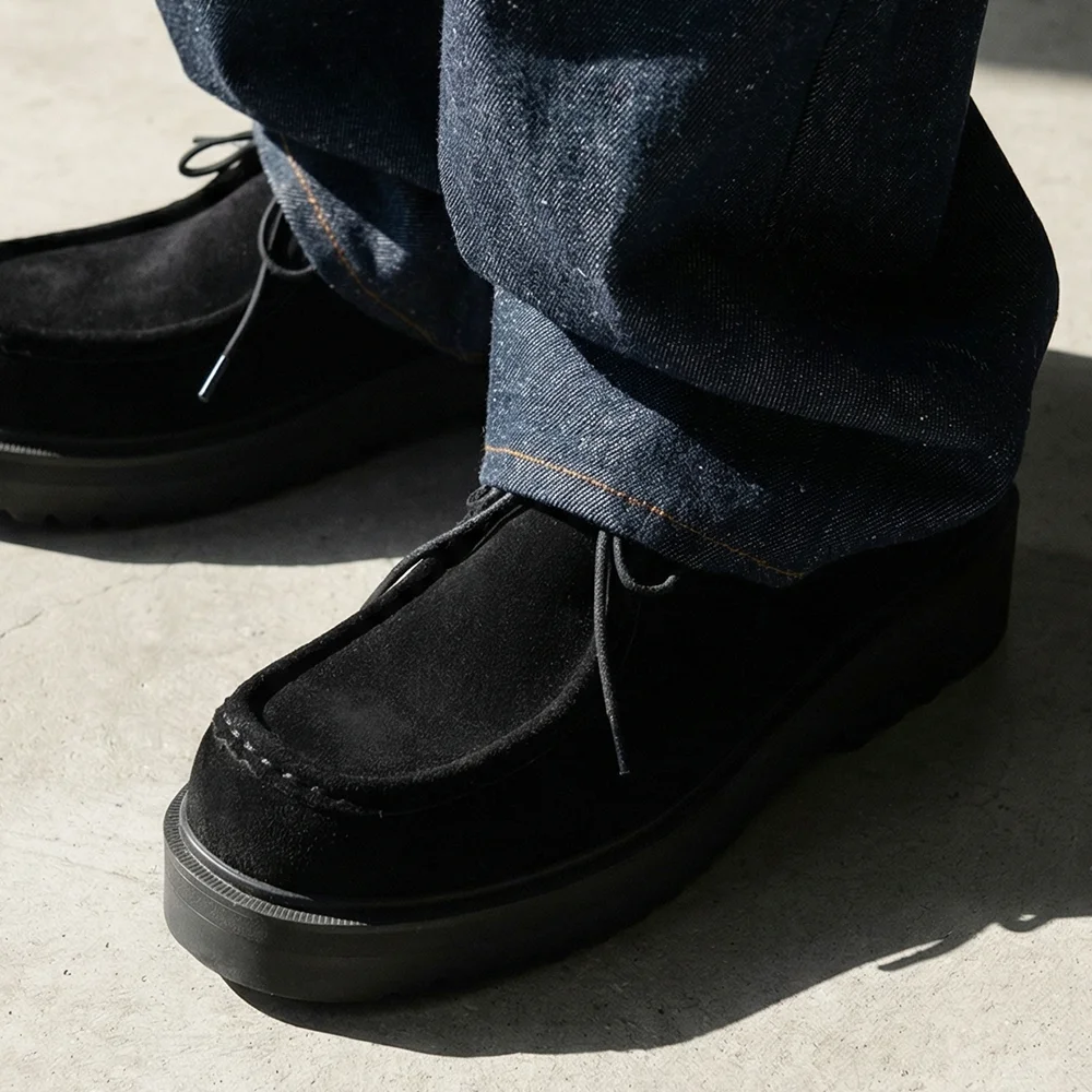 SECOND.A_Casual Sole Suede Tyrolean Shoes_2NDF3300BS / Black