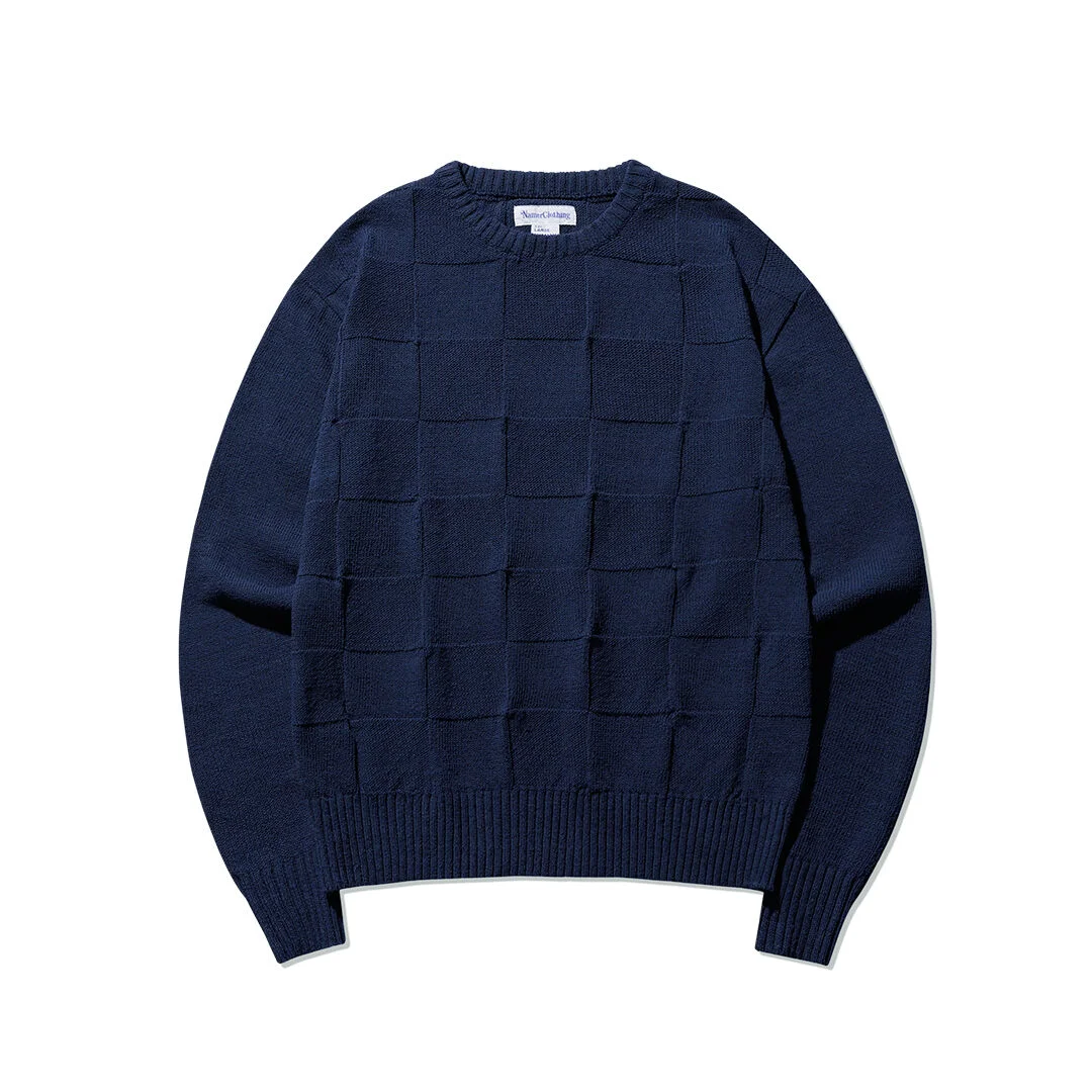 CHECKER KNIT NAVY