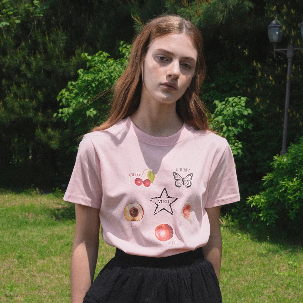 Fruity Artwork T-shirt (pink)