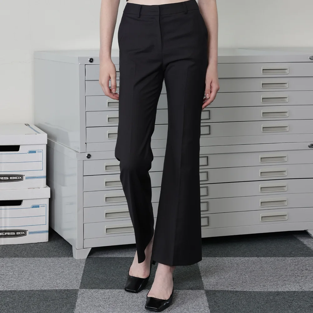 Monica Bootcut Slacks Pants_Charcoal