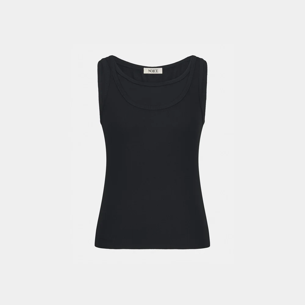 (W) LAYER SLEEVELESS TOP - BLACK