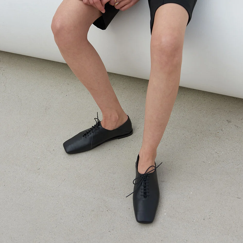 Terri Derbies Leather Black