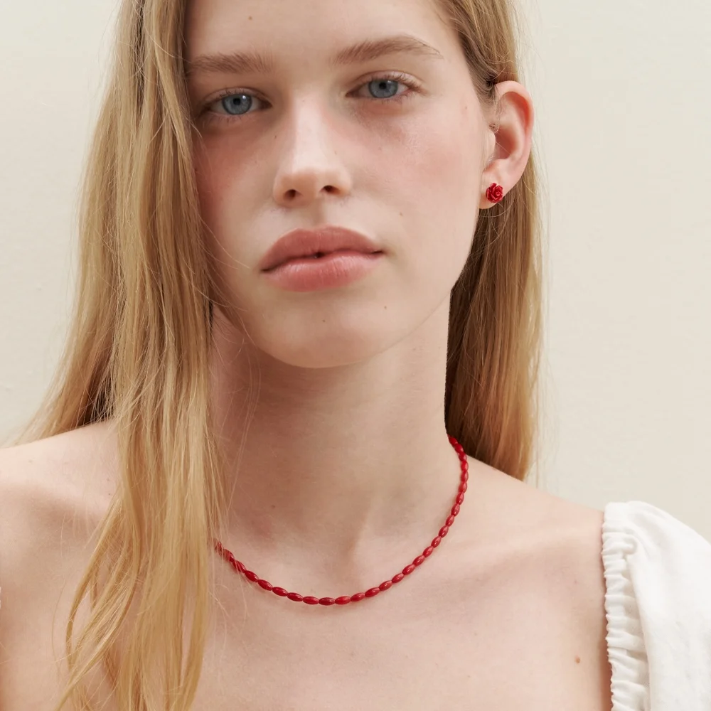 Coral Lace Necklace