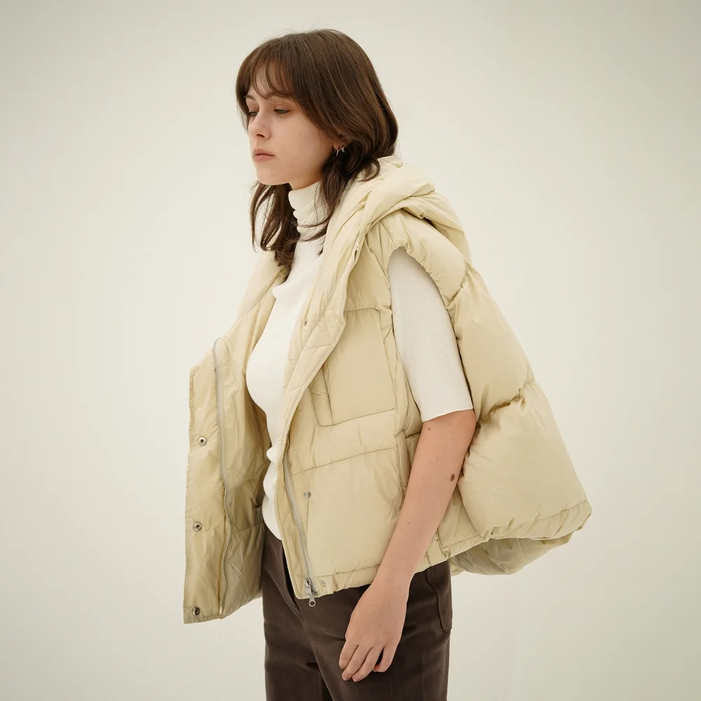 Puffer Down Vest _Ivory