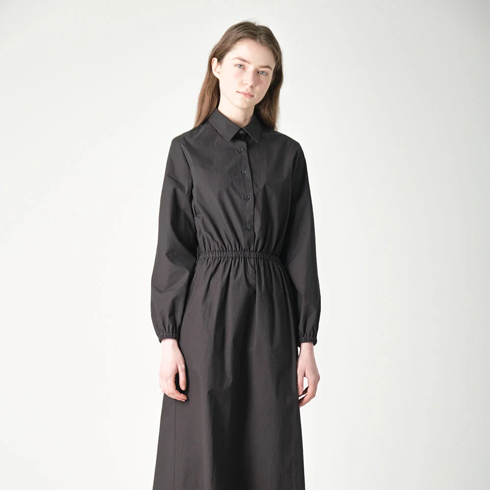banding shirt dress_black