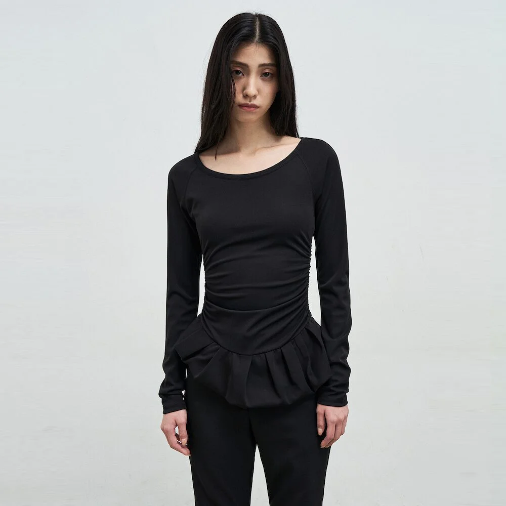 Balloon Jersey Top Black (AG5341A015)