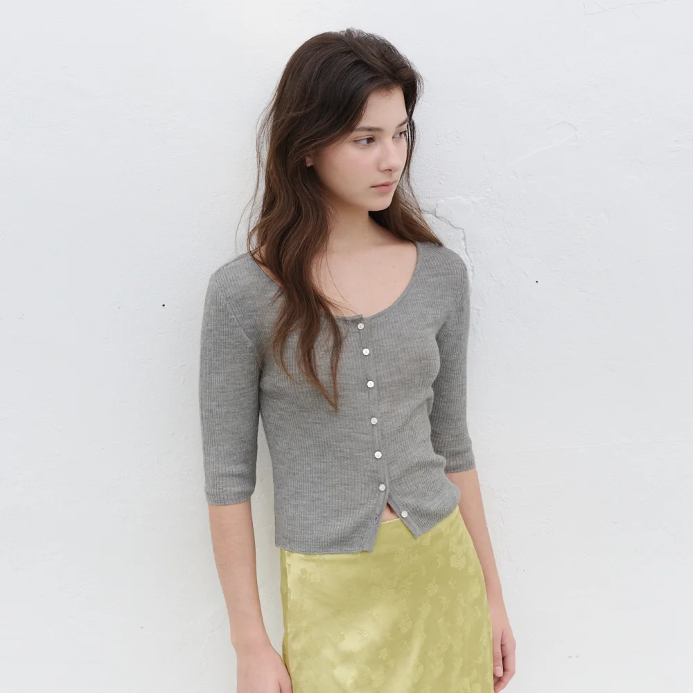 RUAH TWO-WAY KNIT CARDIGAN_GREY