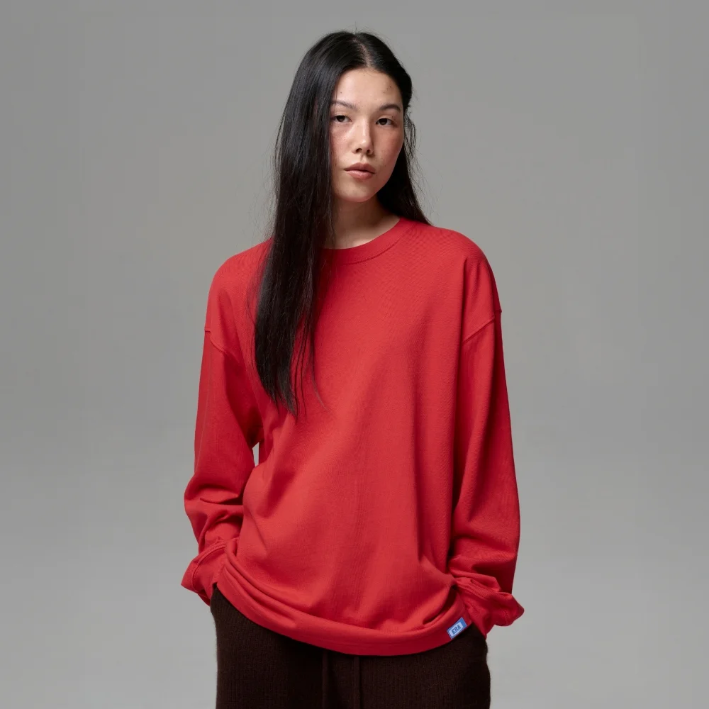 UNISEX ERA SHOULDER LOGO T - RED