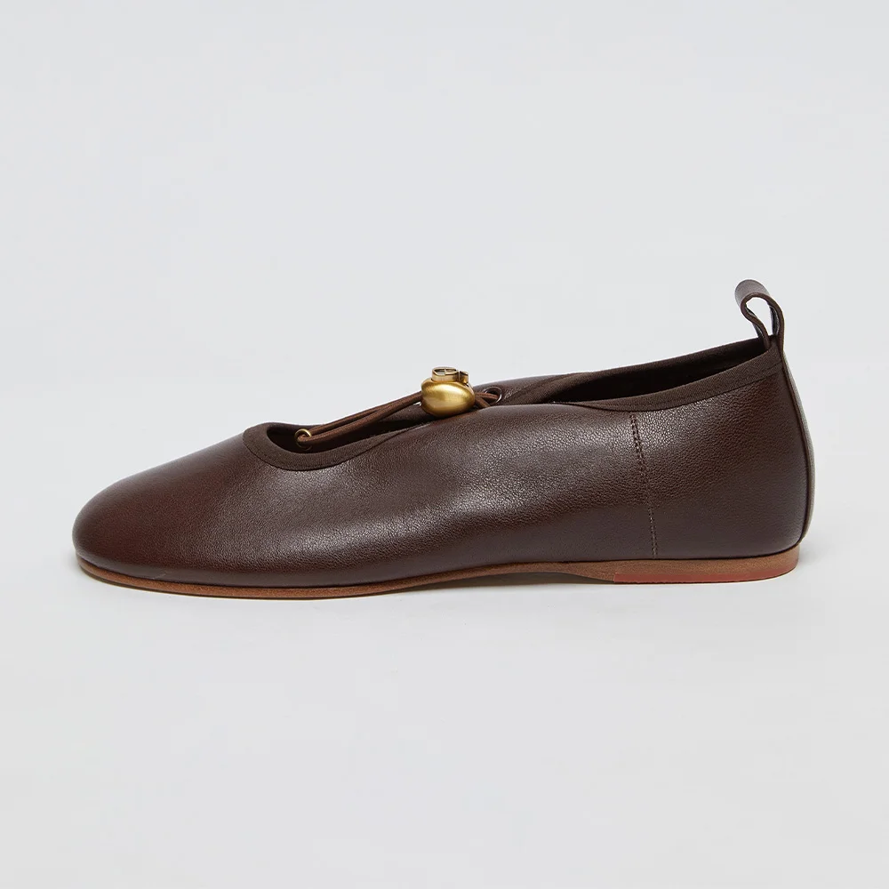 Luv string flats(Deep brown)
