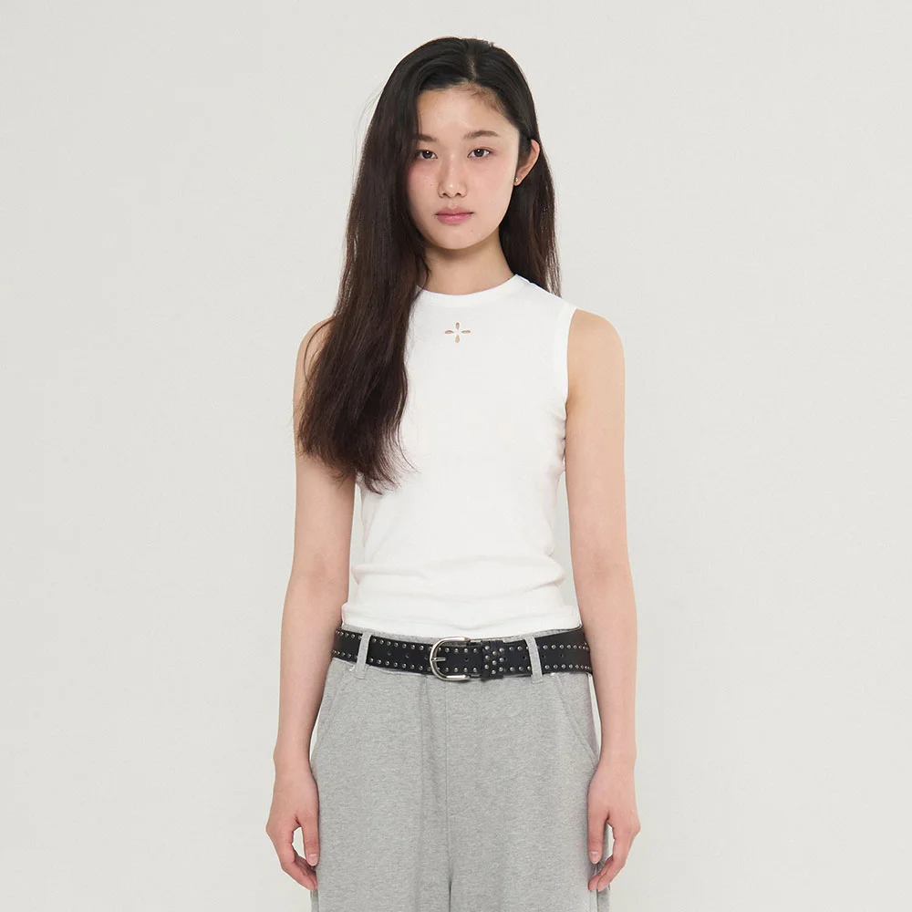 Signature Sleeveless Top_White