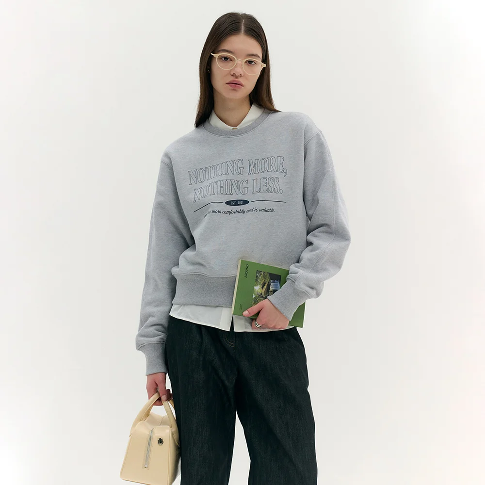 LETTERING ROUND SWEATSHIRT (ash gray)