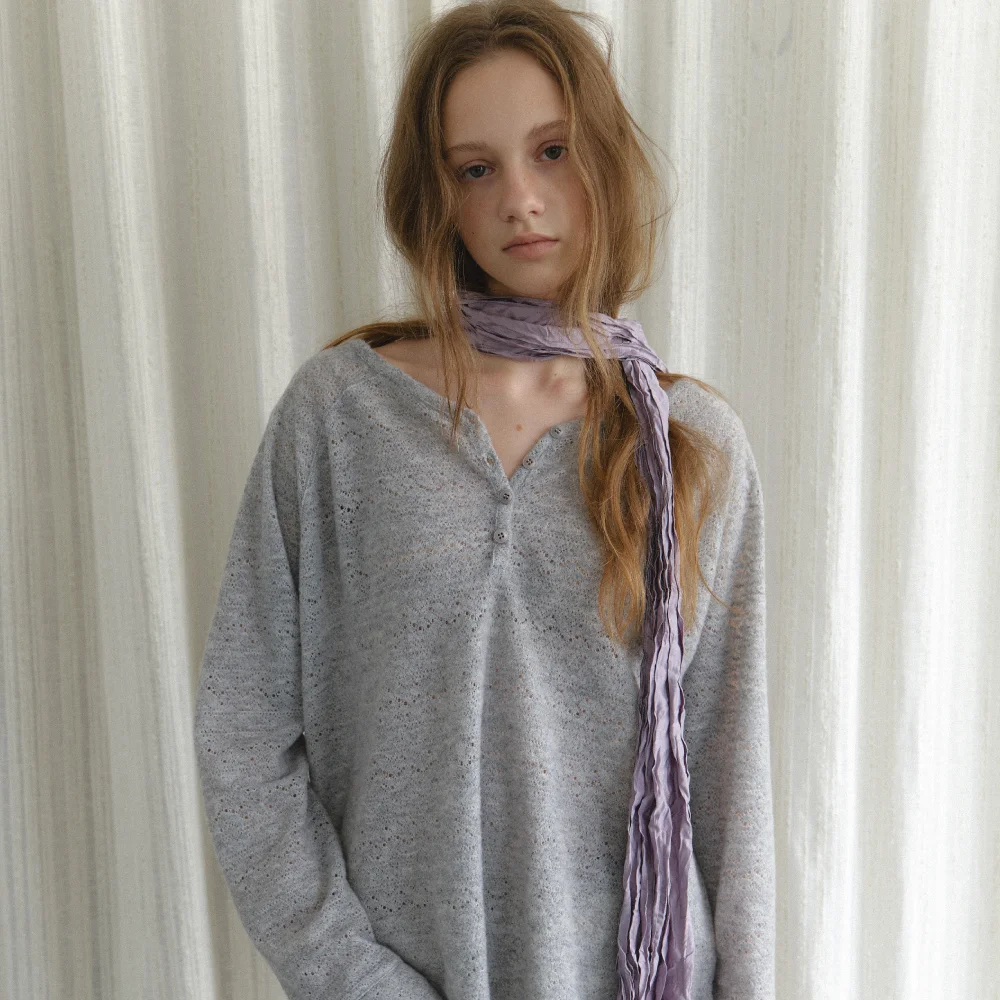 預訂發貨 Eden Brushed Lace Top_grey