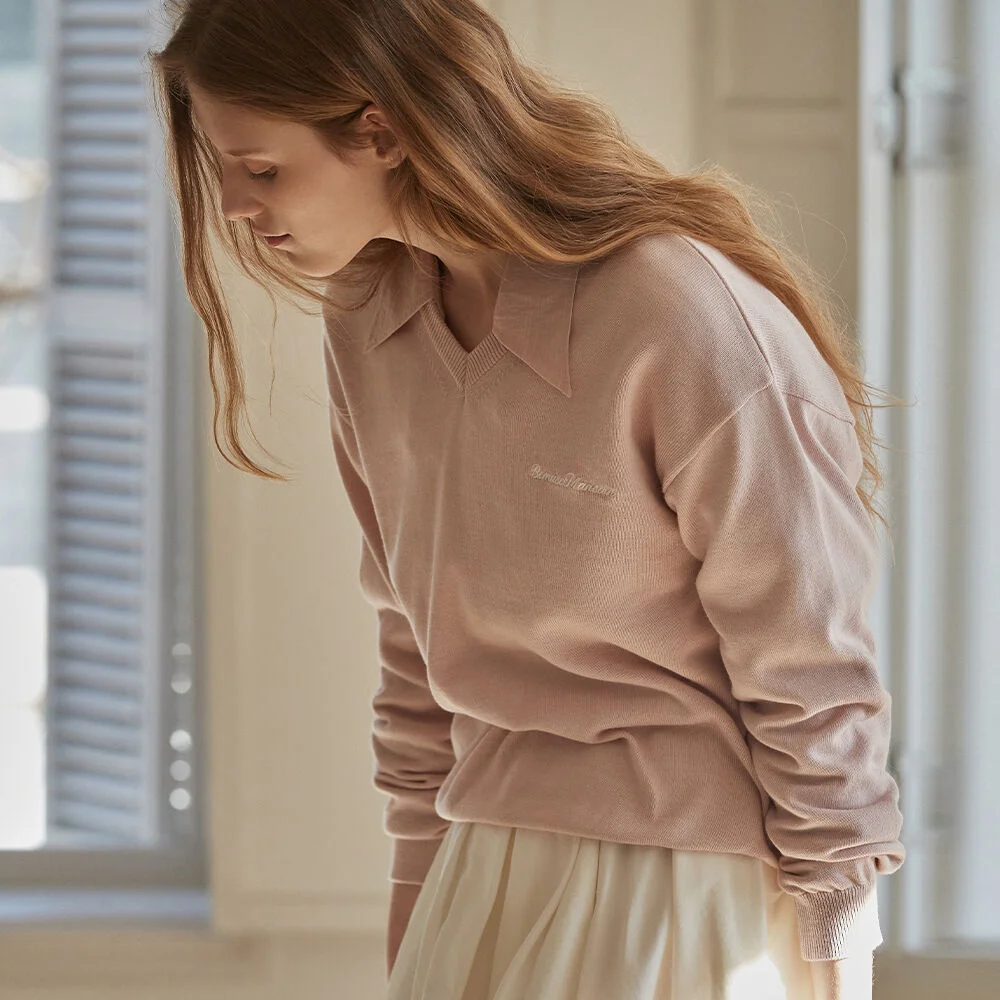 Bemuse V-neck knit - Indi pink