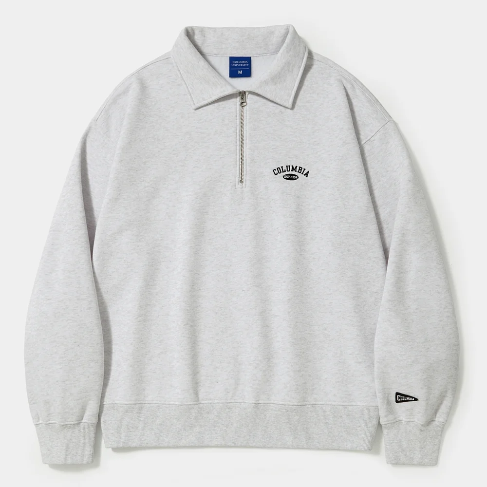 CU ARCH FLEECE H/ZIP SWEATSHIRTS_LIGHT MELANGE