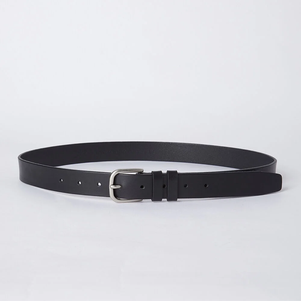 UNLINED LEATHER BELT BLACK (VERA PELLE)
