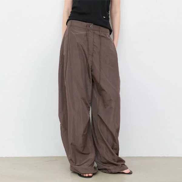 YU TUCK CURVED BANDING NYLON PANTS (PT-5798)