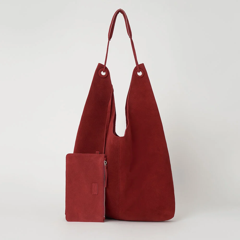 Suede Hobo Bag(Red)