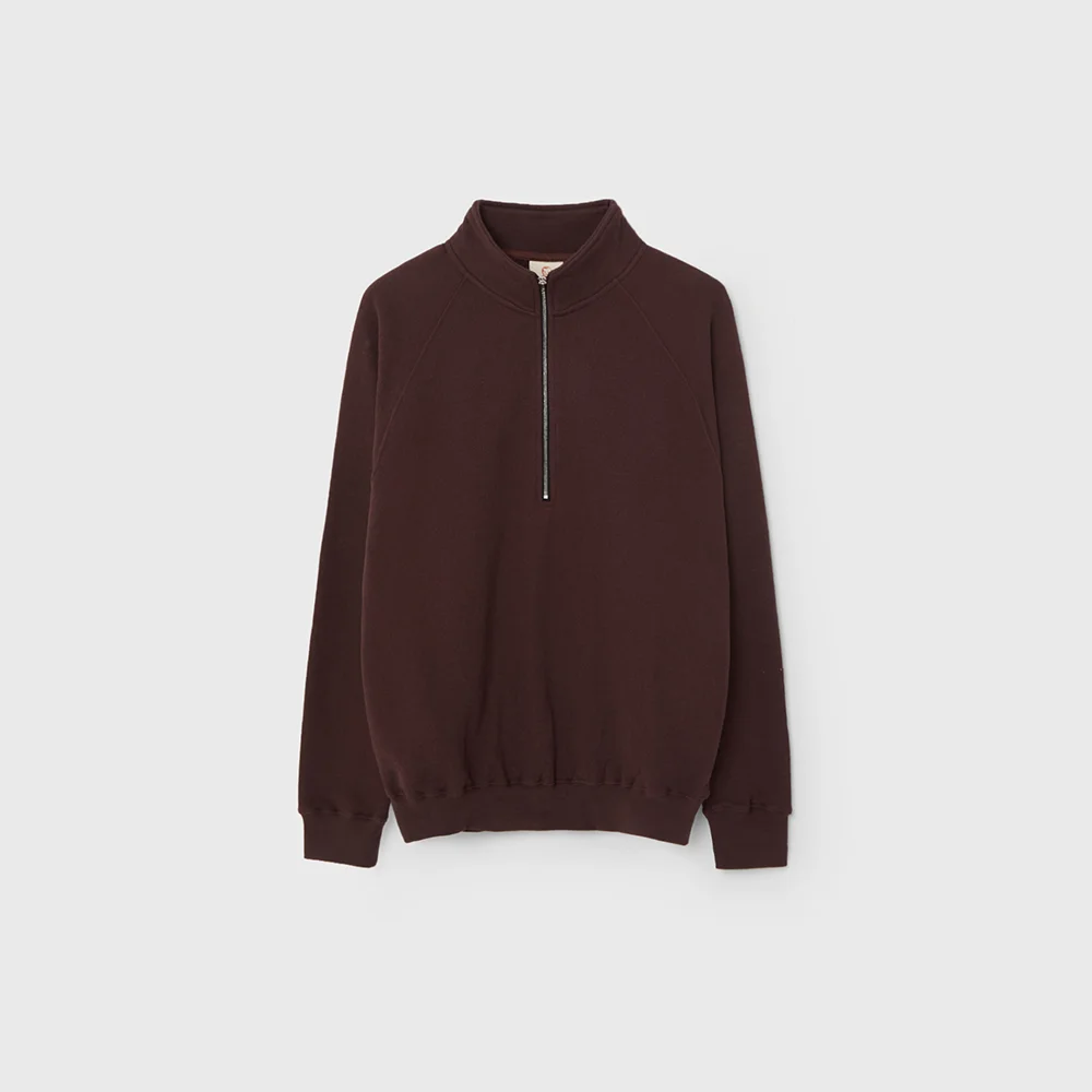 SOFT HALF ZIP-UP (BROWN)
