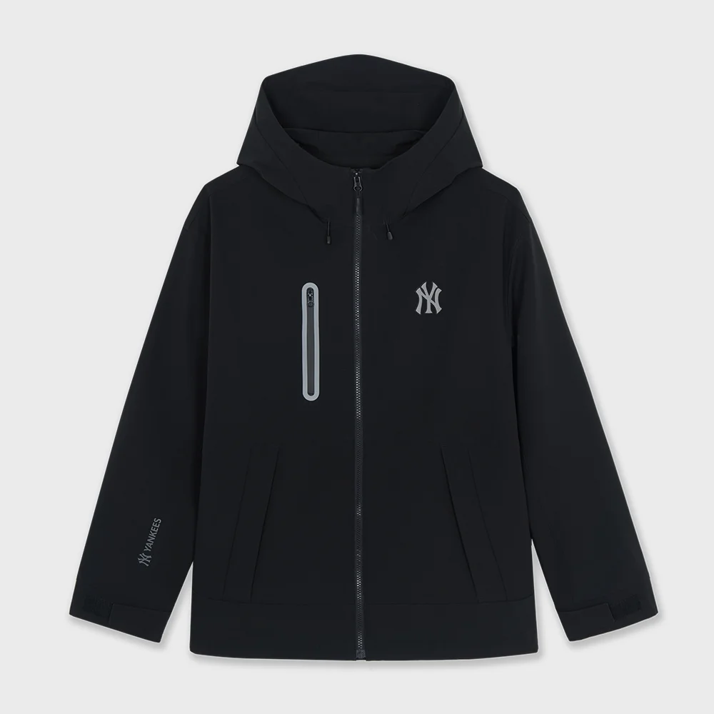 戶外機能風 超大Logo 2L 曲線 防風外套 NY (Black)