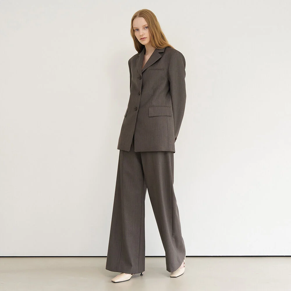 WOOL WIDE MAXI PANTS (ash brown)