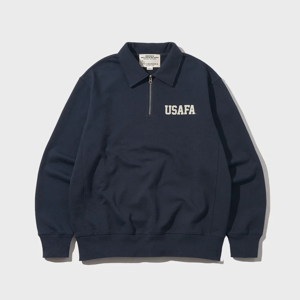 厚磅 USAFA 半 拉鏈 衛衣 襯衫 海軍藍