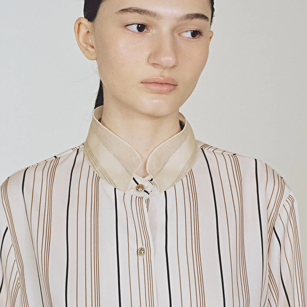 Matilda Silk Blouse (Beige)