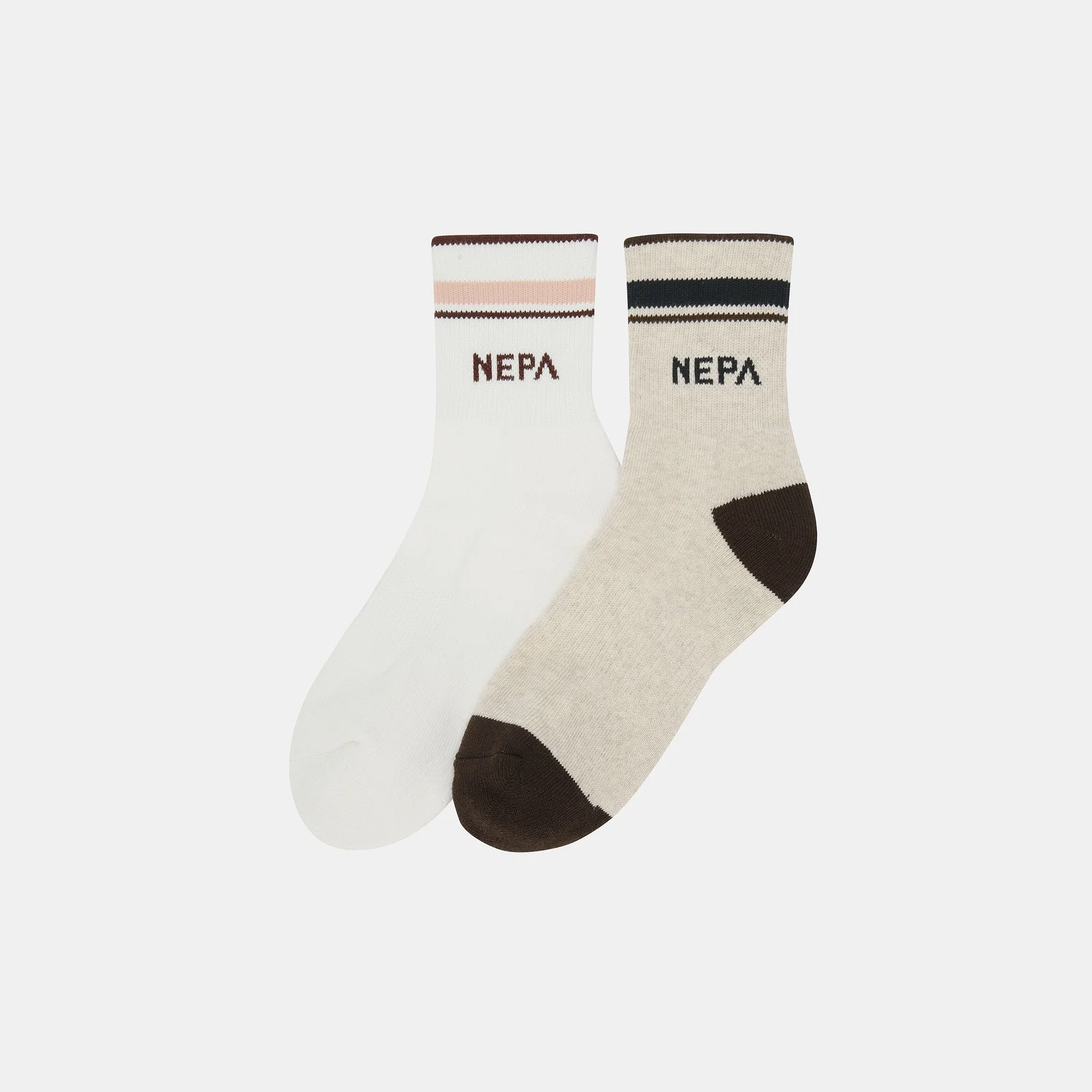 NEPA/Official Direct 7MC8314 通用 Earth 條紋 中筒 襪 (2雙 套裝)