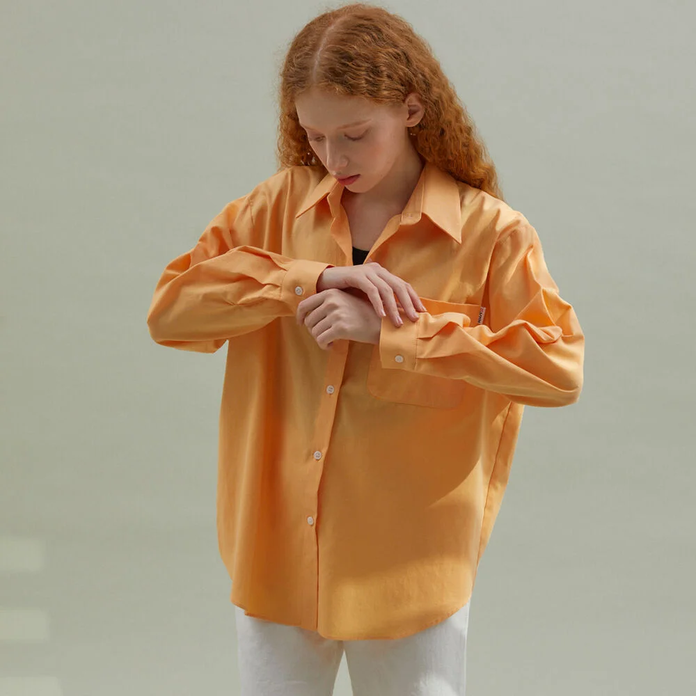 Basic Oxford Long Shirt Orange