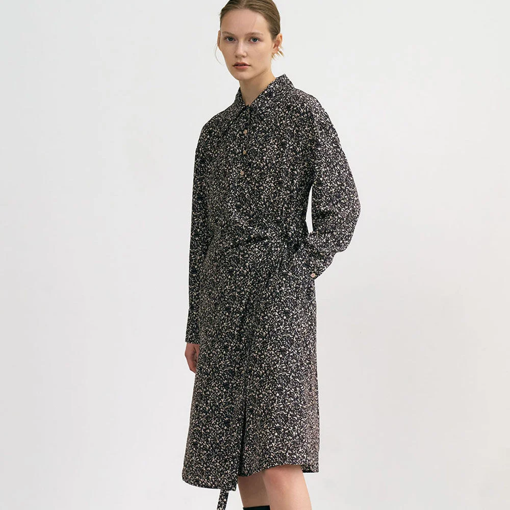 6A Asymmetric leopard shirt dress (Brown)