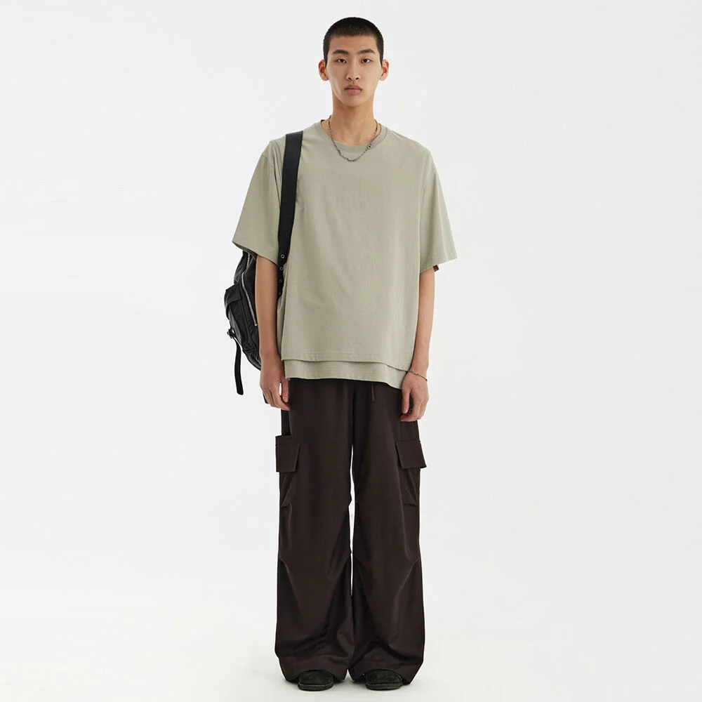Layered H/S T-Shirt - Beige