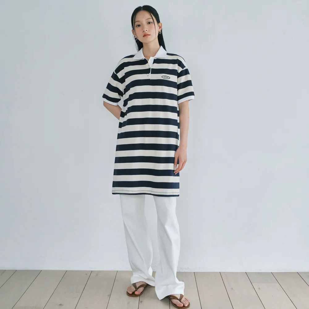 WMM WAPPEN STRIPE COLLAR DRESS_NAVY