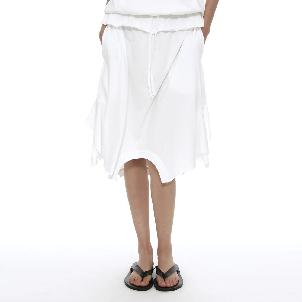 REVERSE T-SHIRT MIDI SKIRT_WHITE